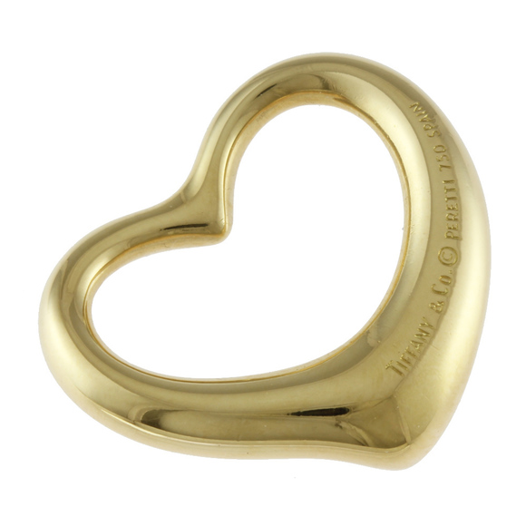 Tiffany & Co. Open Heart Pendant Top 18k K18 Yellow Gold - Picture 3 of 5